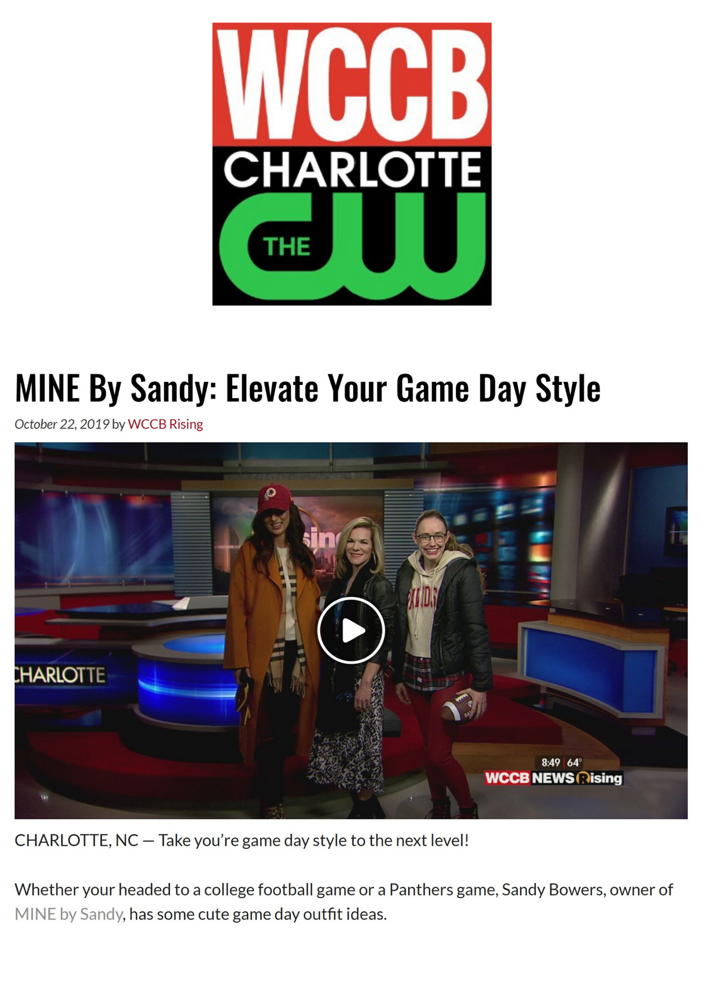 WCCB - Elevate Your Game Day Style