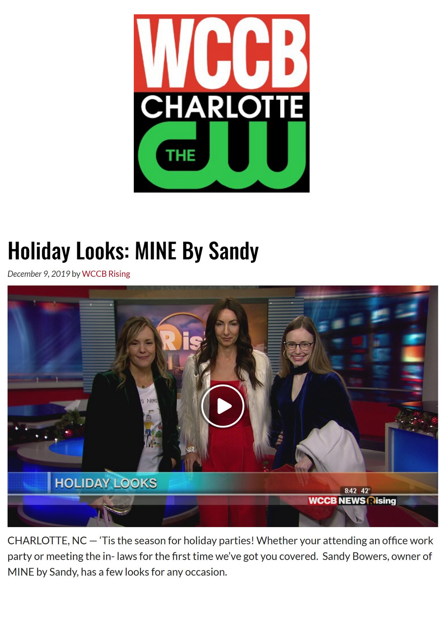 WCCB Charlotte - Holiday Looks