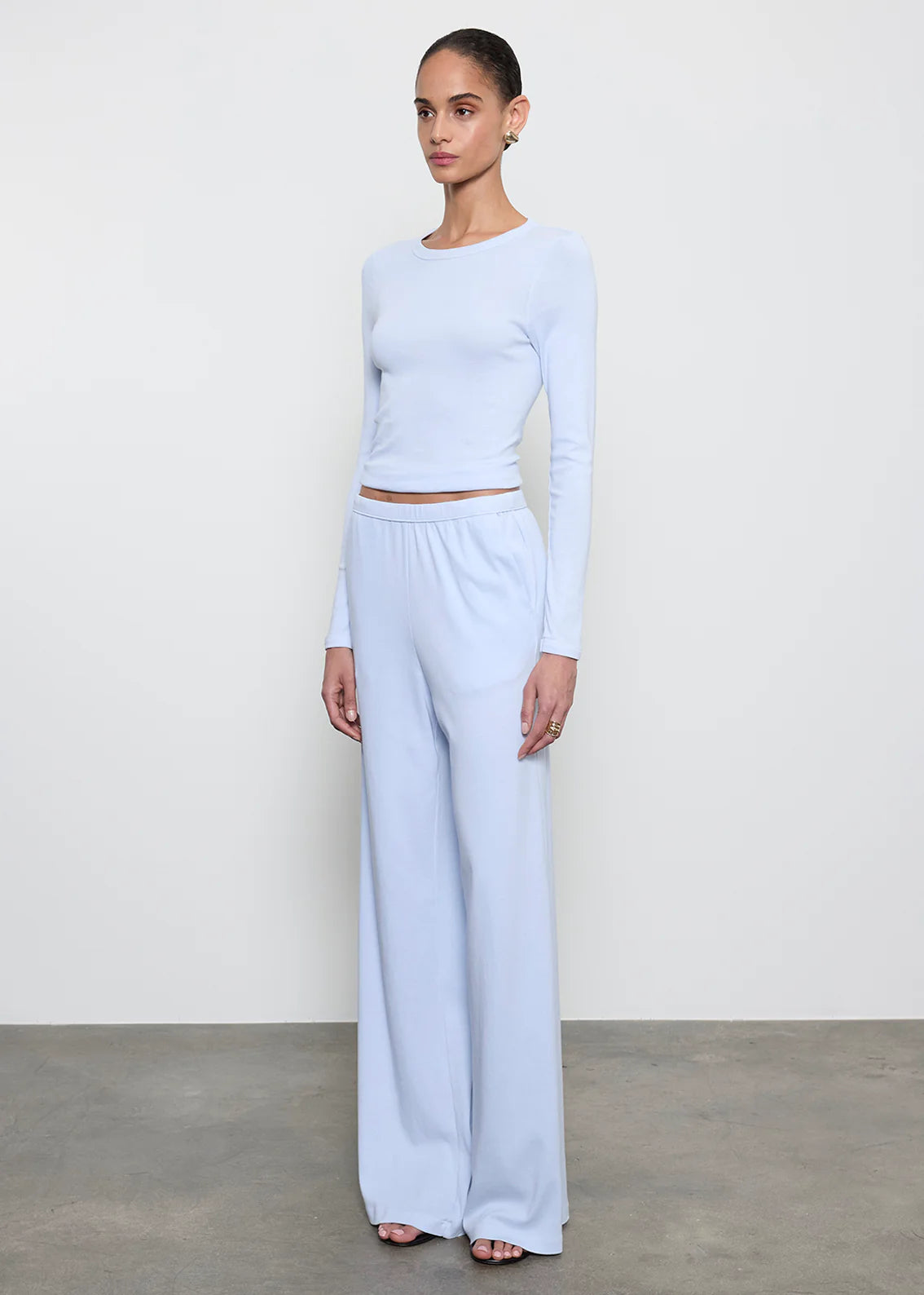 Supima Cotton New Classic Long Sleeve Tee - Pale Blue