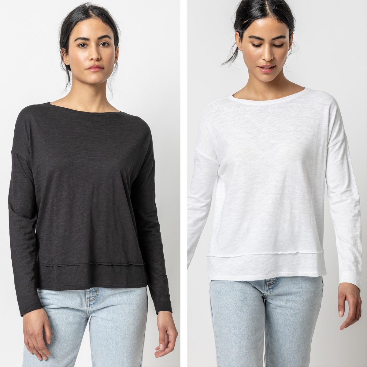 Wide Hem Drop Shoulder Boatneck