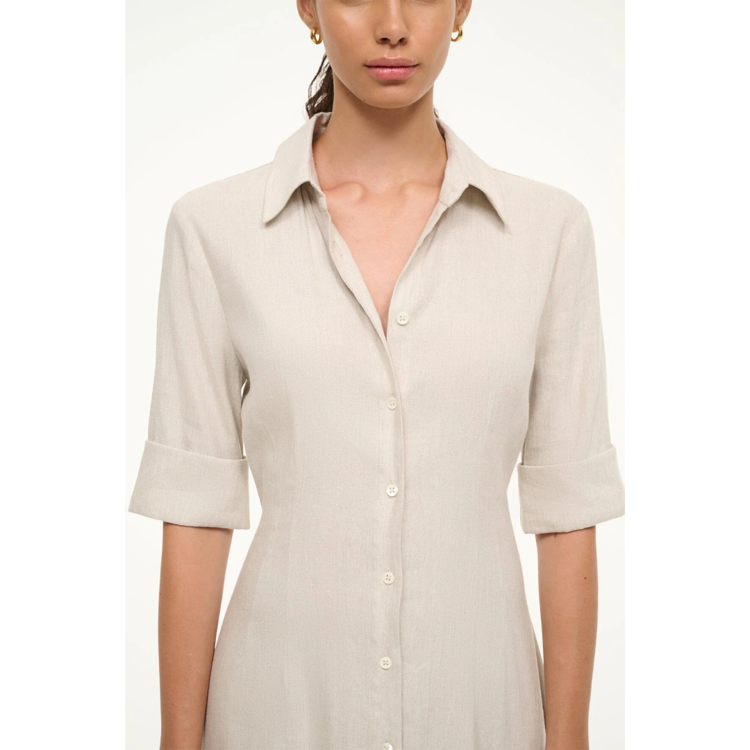 staud joan linen dress Staud Joan Dress - Railroad Stripe