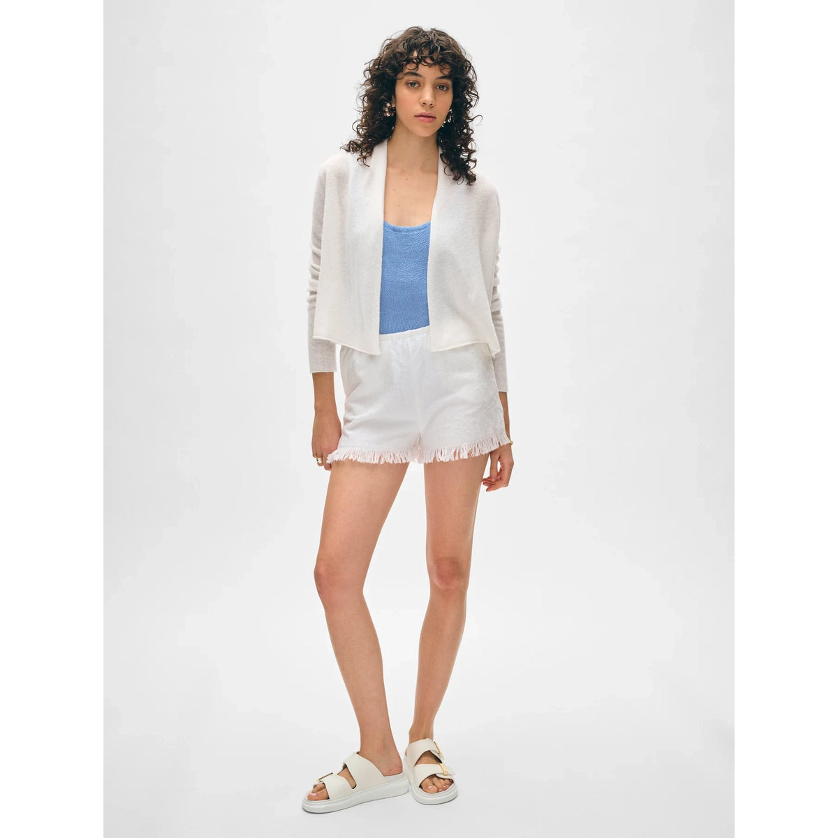 Cashmere Cropped Trapeze Cardigan