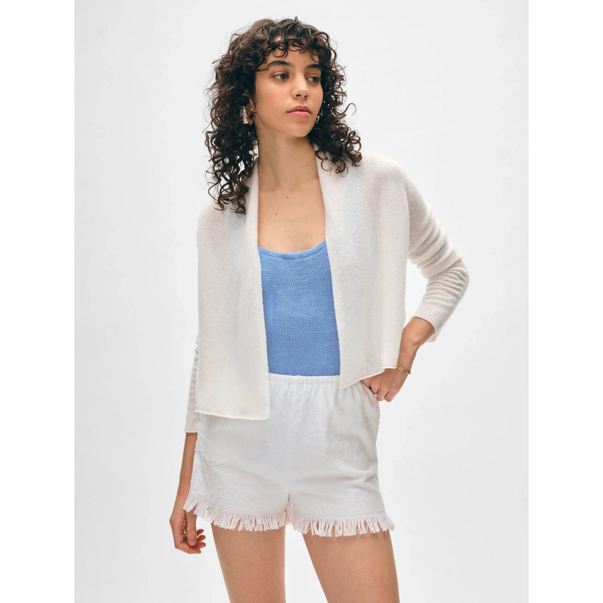 Cashmere Cropped Trapeze Cardigan