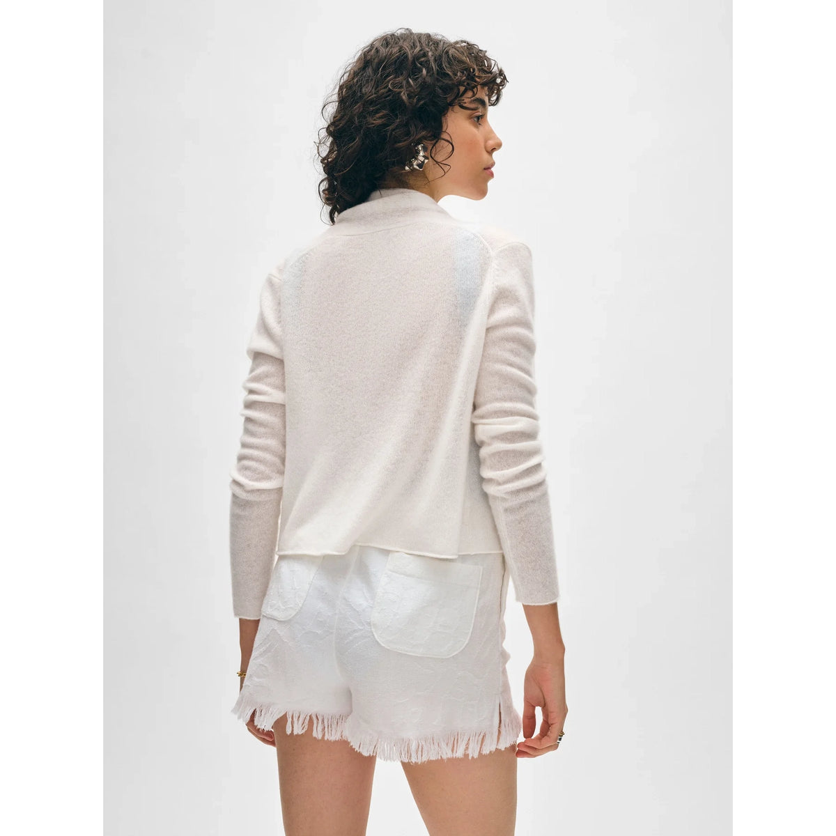 Cashmere Cropped Trapeze Cardigan