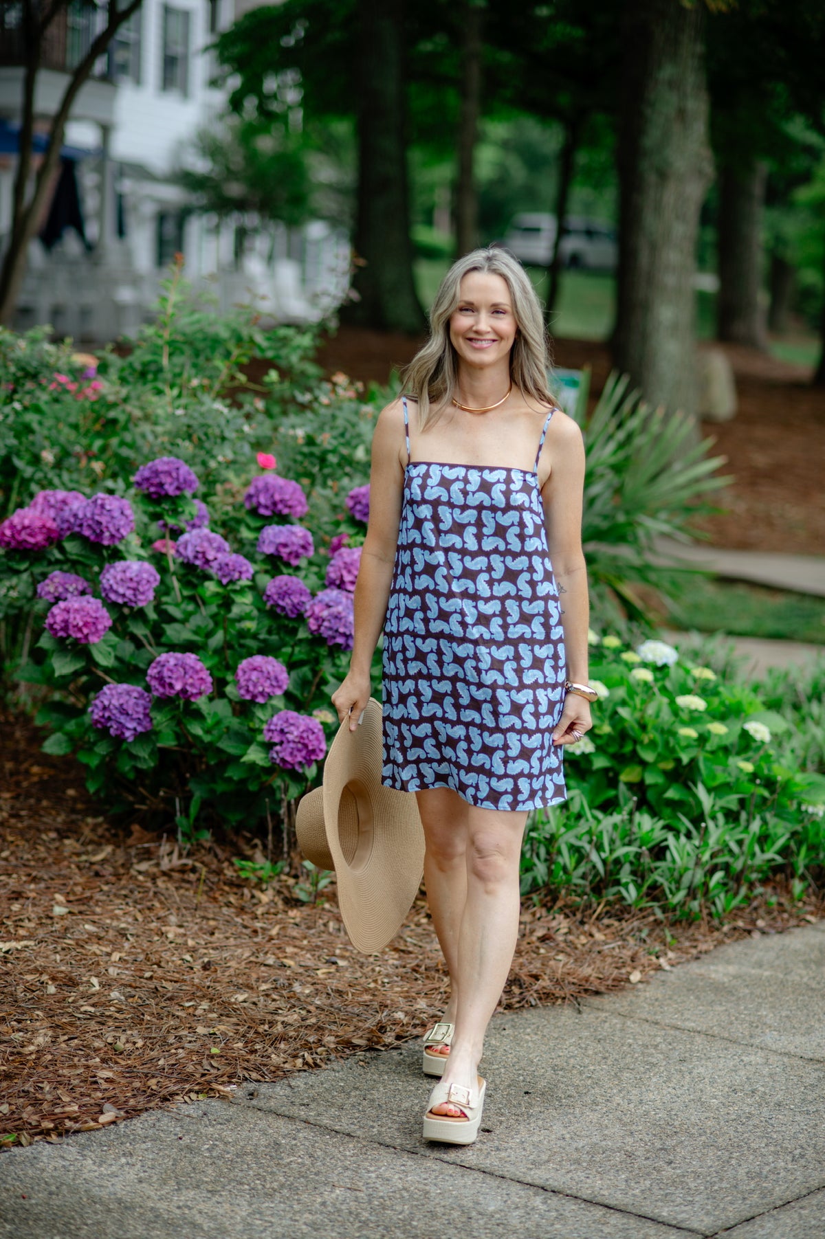 Laura Linen Mini Dress - Seahorse