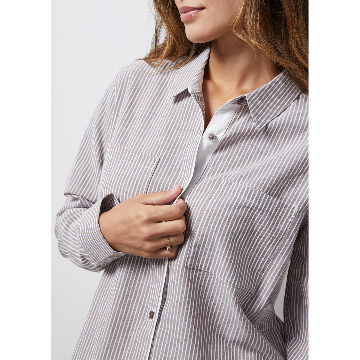 Pecan Stripe Poplin Shirt