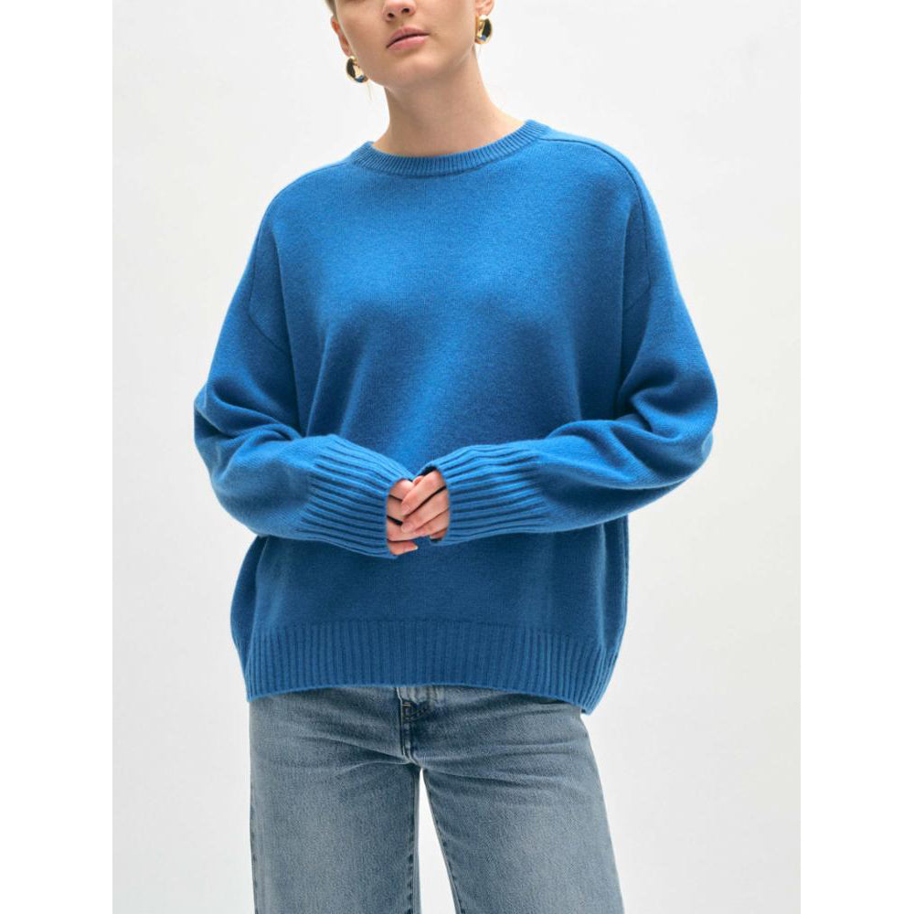 Cashmere Saddle Sleeve Crewneck