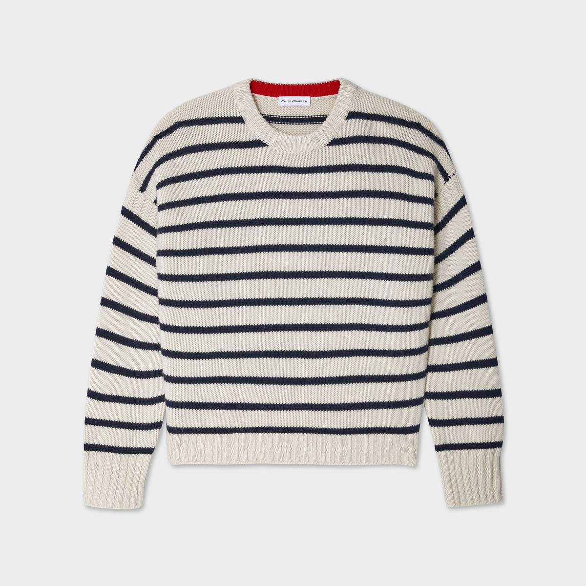 Merino Cashmere Striped Crewneck