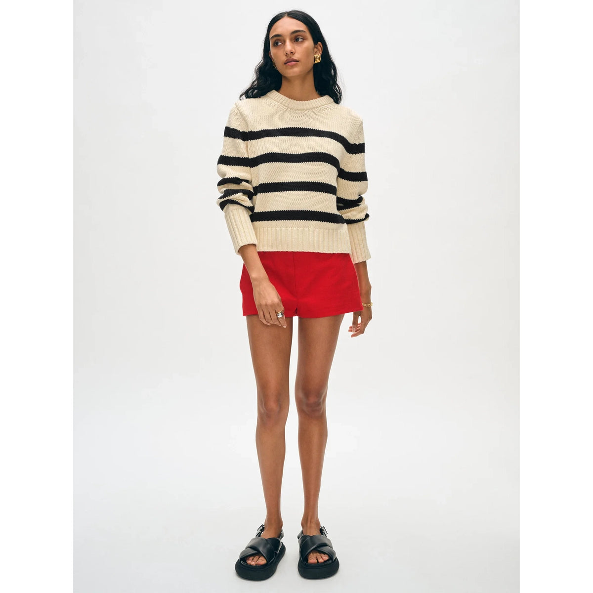 Organic Cotton Striped Crewneck