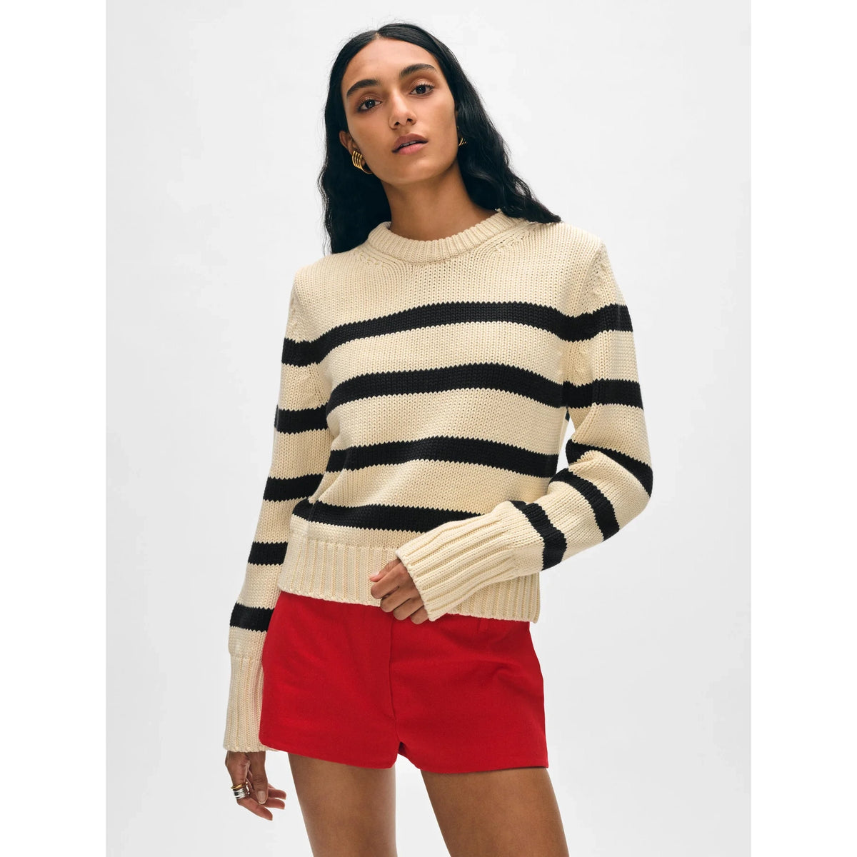 Organic Cotton Striped Crewneck