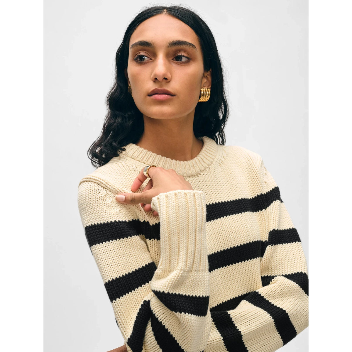 Organic Cotton Striped Crewneck