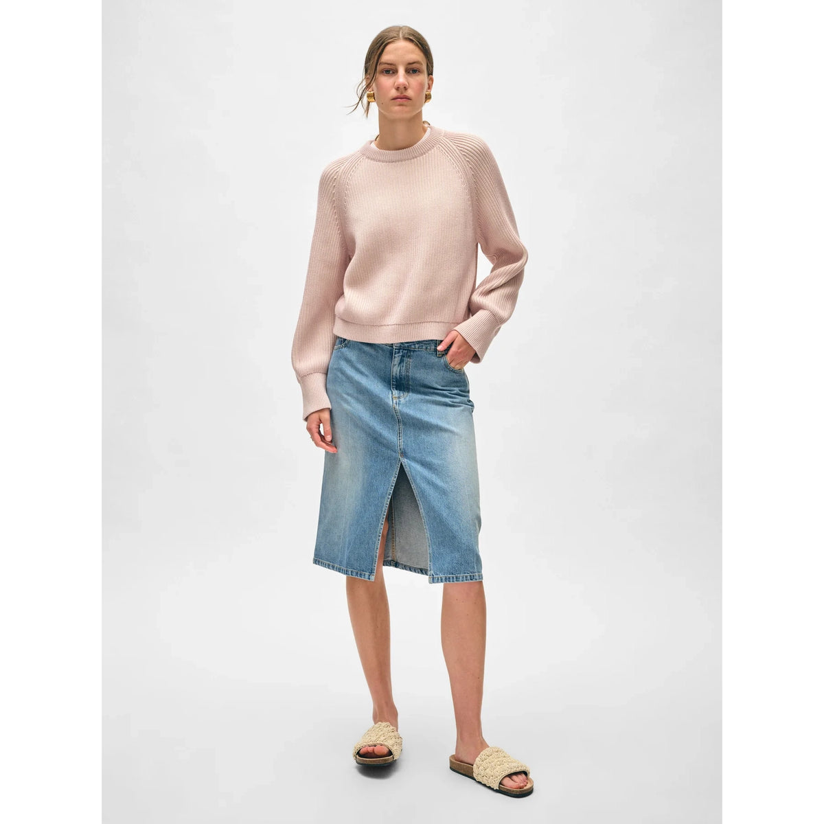 Organic Cotton Plaited Crewneck