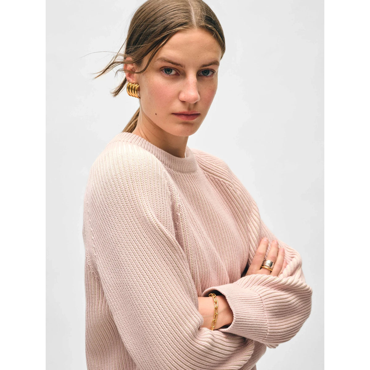 Organic Cotton Plaited Crewneck