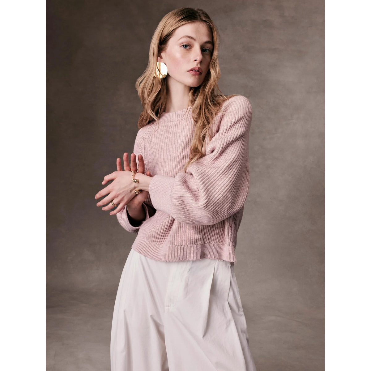 Organic Cotton Plaited Crewneck