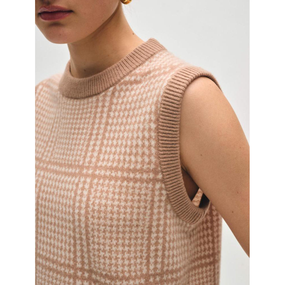 Cashmere Brushed Houndstooth Shell