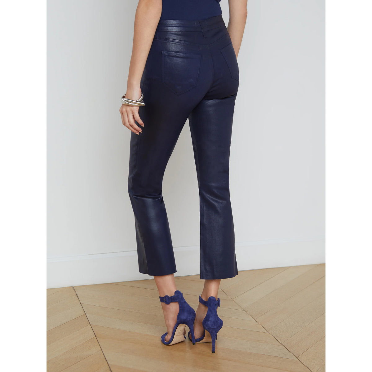 Kendra Coated Cropped Flare Jean