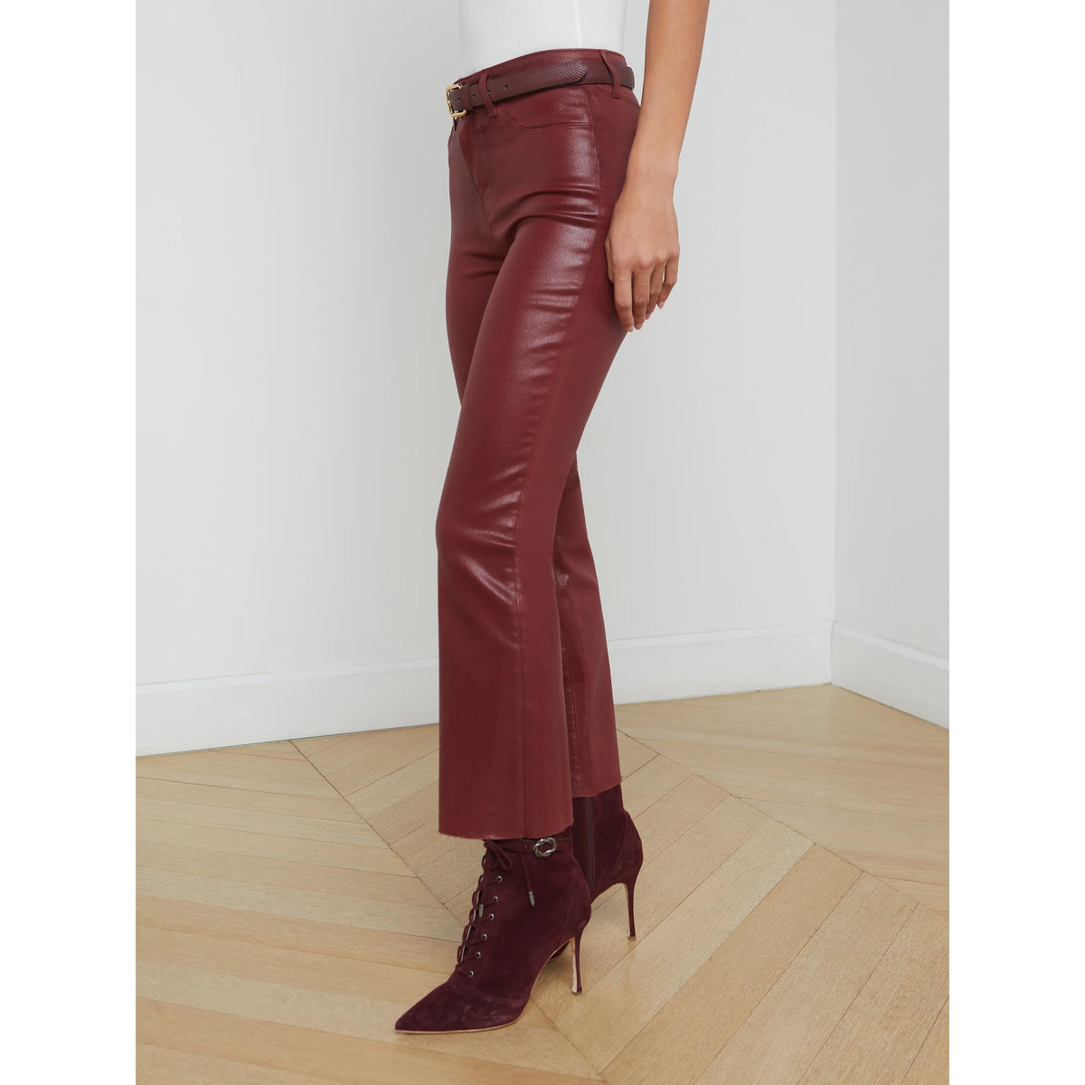 Kendra Coated Cropped Flare Jean