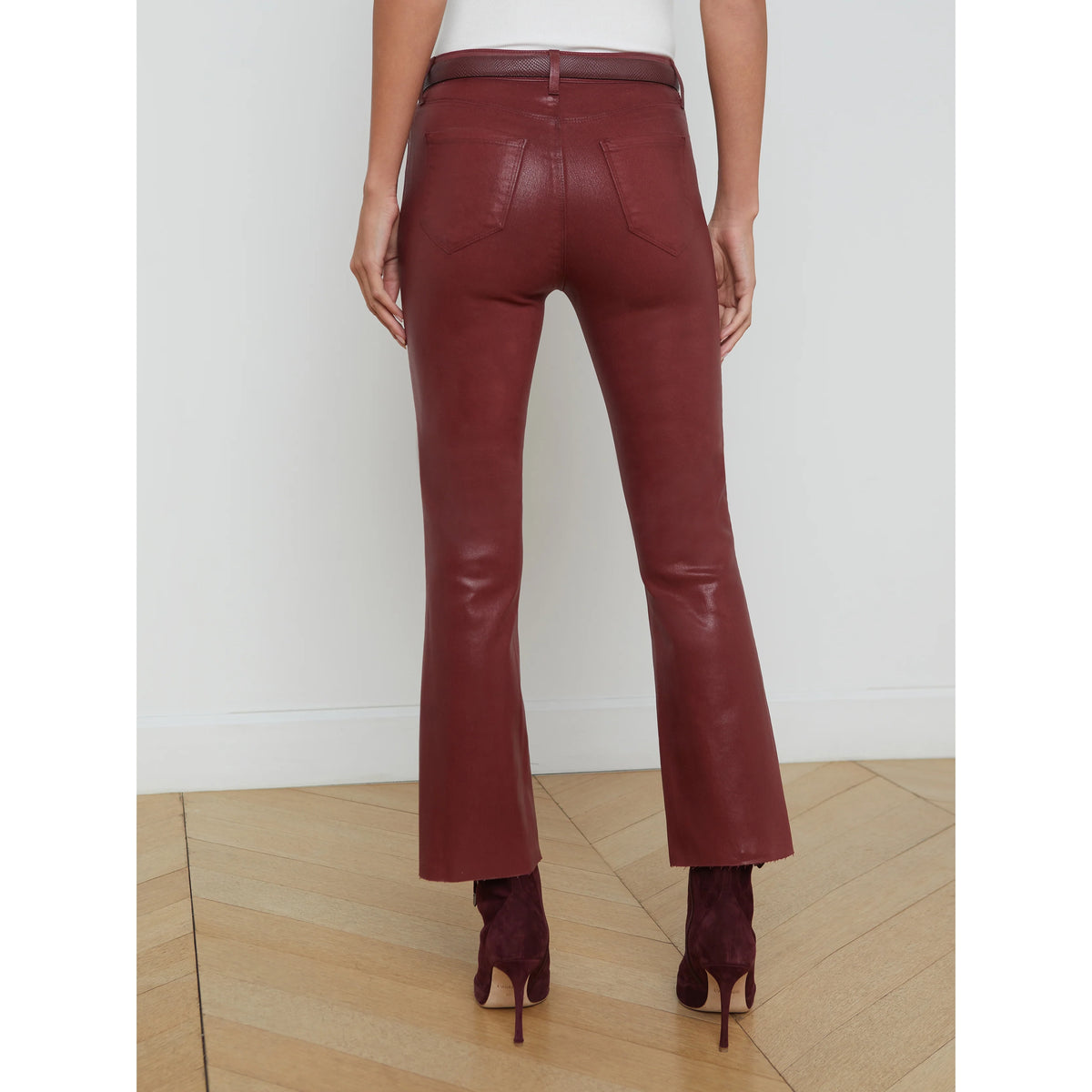 Kendra Coated Cropped Flare Jean