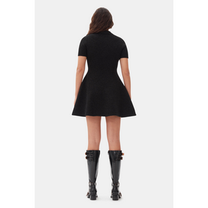 ganni sparkle mini dress Ganni Black Velvet Sequins Mini Dress