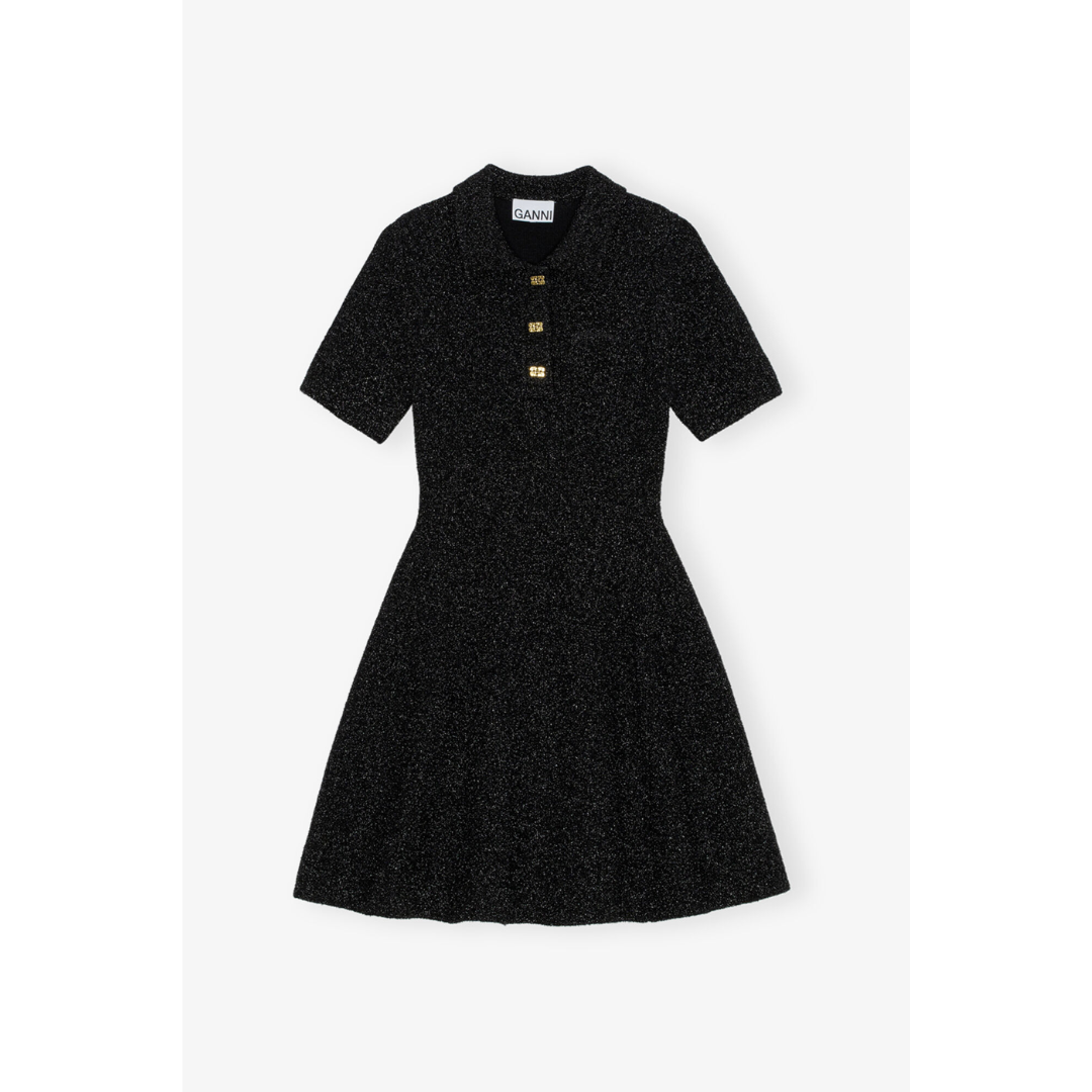 ganni black sparkle mini dress Sequined crepe mini dress - black