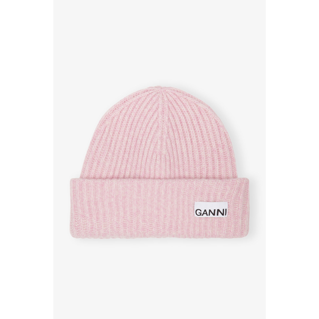 Oversized Wool Rib Knit Beanie