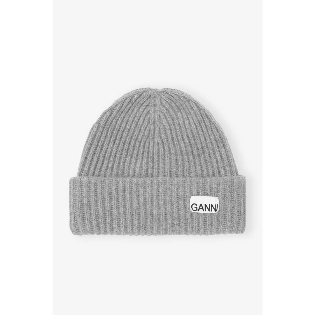 Oversized Wool Rib Knit Beanie