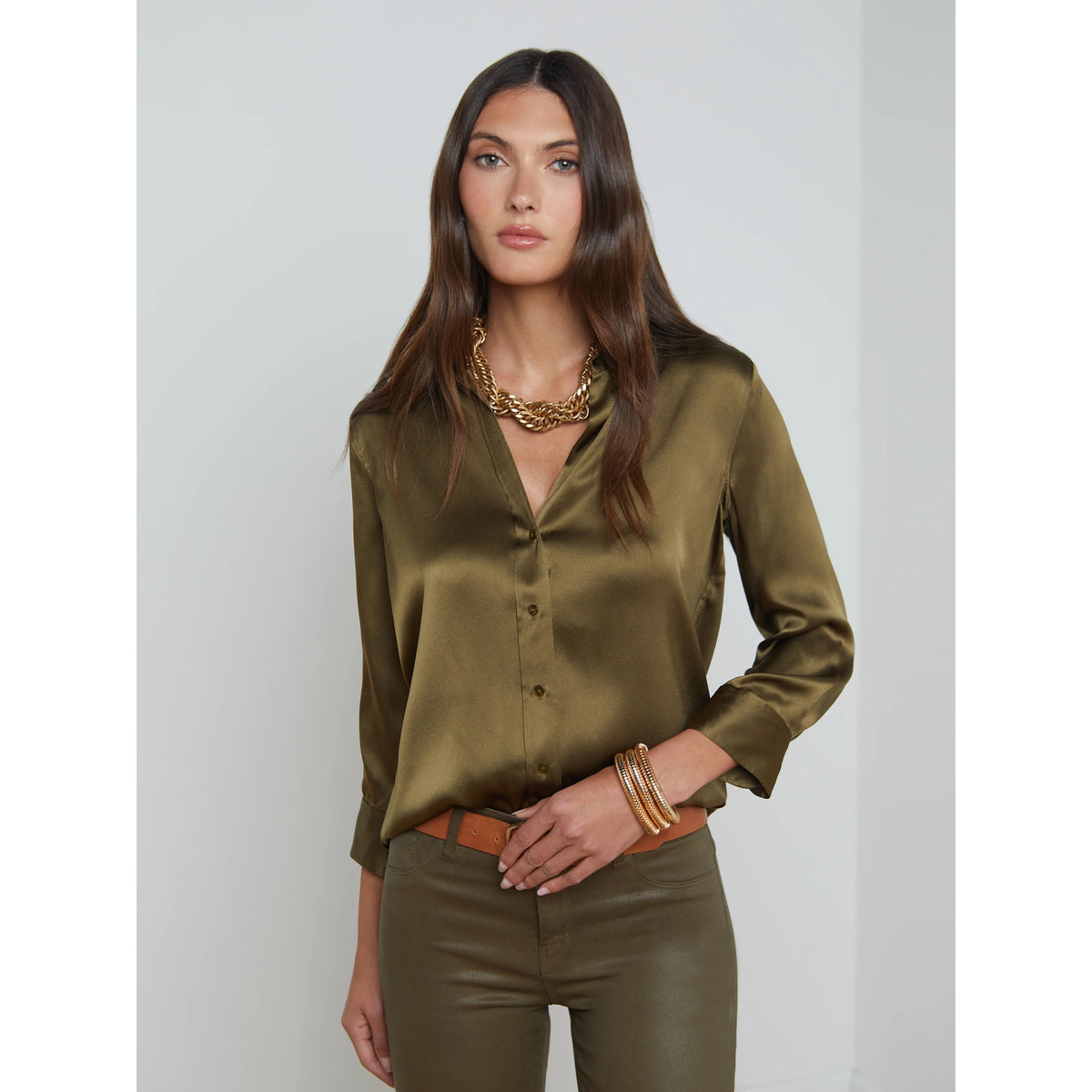 Dani Silk Blouse - Pine