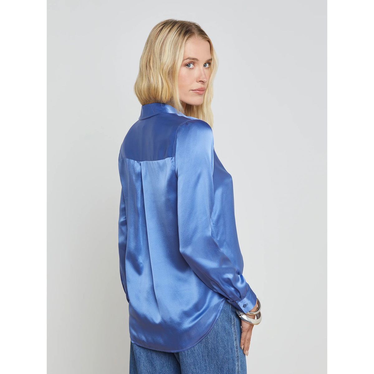 Tyler Silk Blouse - Dusty Periwinkle