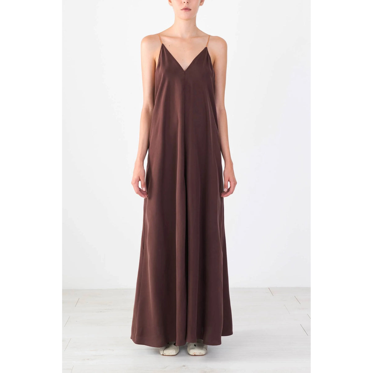 Gathered Back Slip Dress