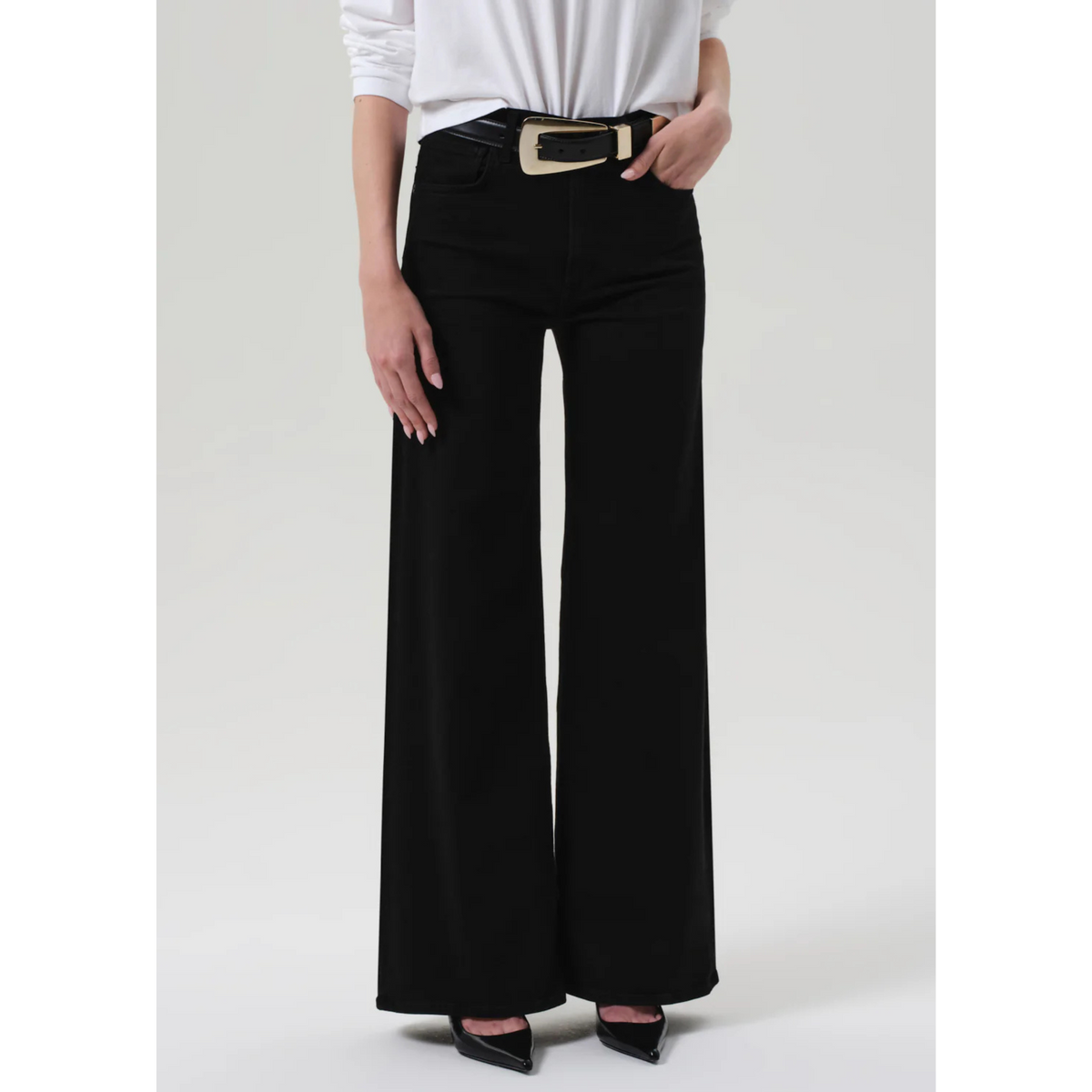 Lyra Long Wide Leg - Plush Black