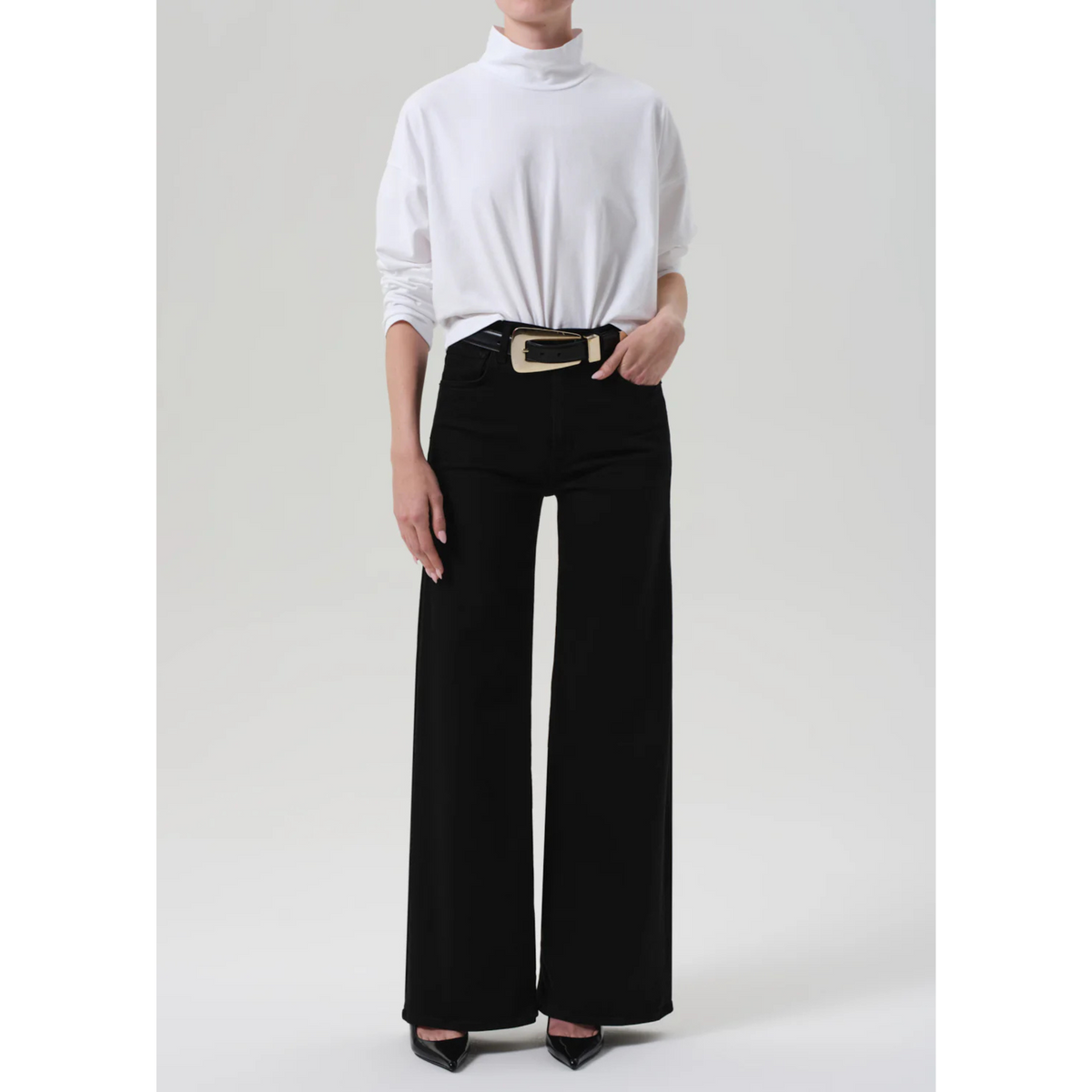 Lyra Long Wide Leg - Plush Black