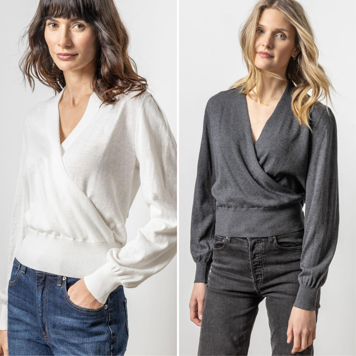 Long Sleeve Surplice Sweater