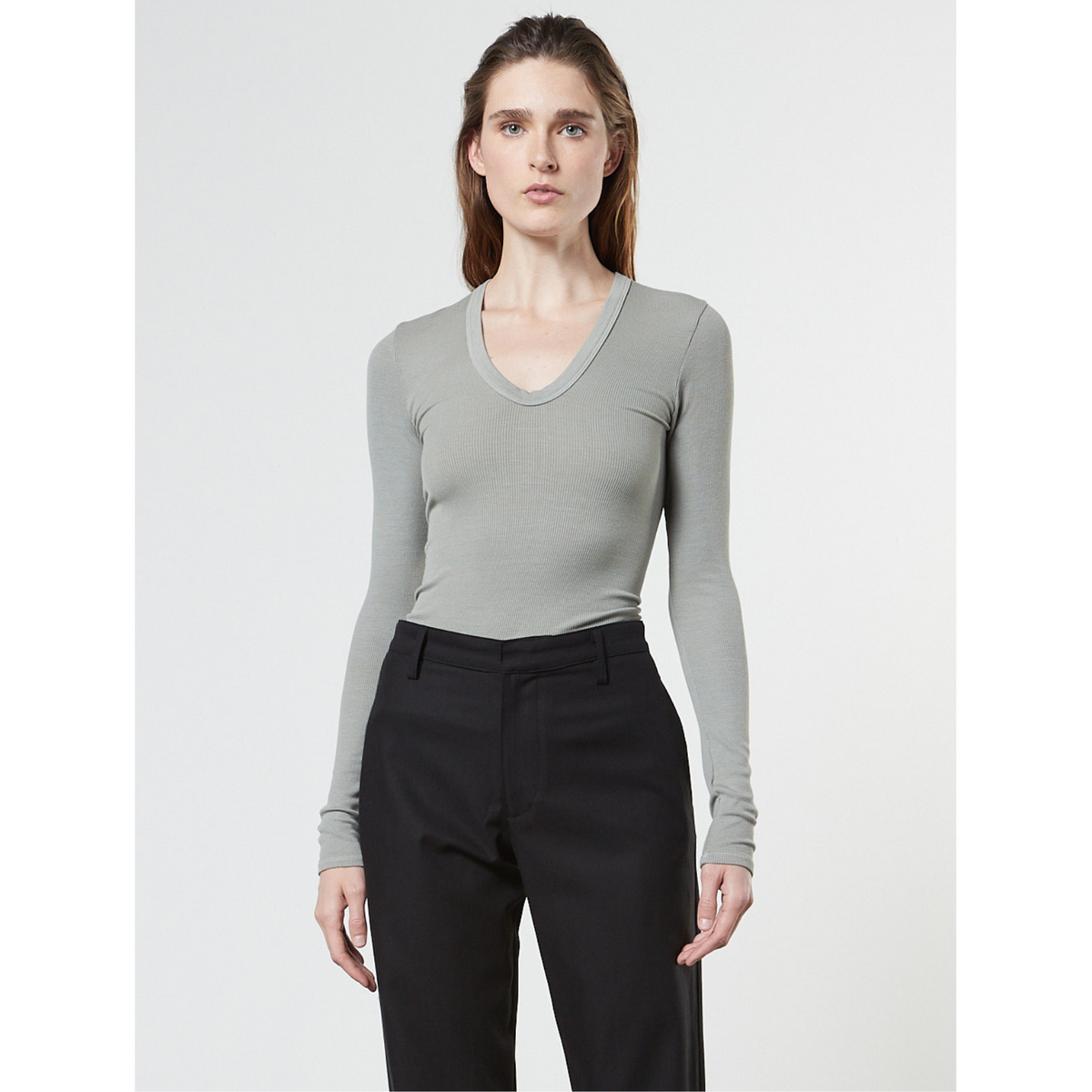 Bold Rib L/S U Neck