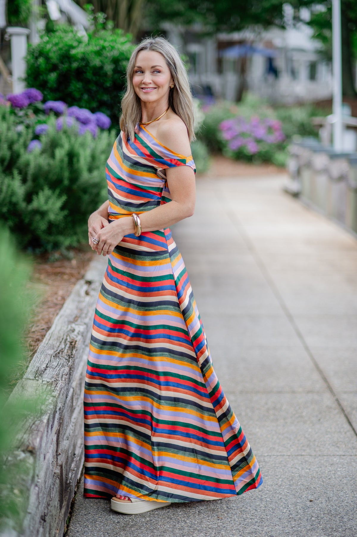 Phare Silk Maxi Dress - Artist Stripe