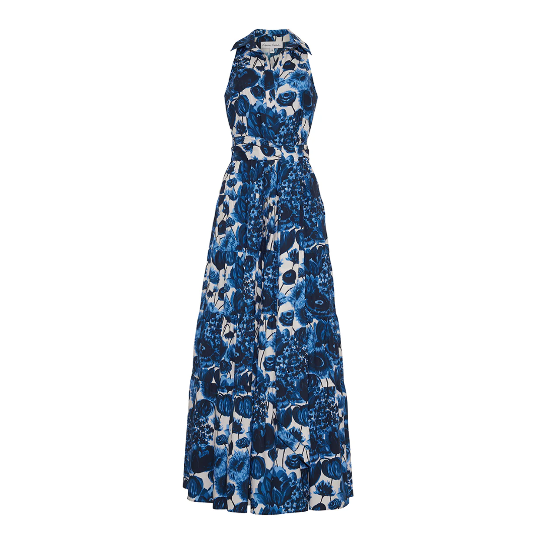 Adriana Dress - Flora Grove Blue