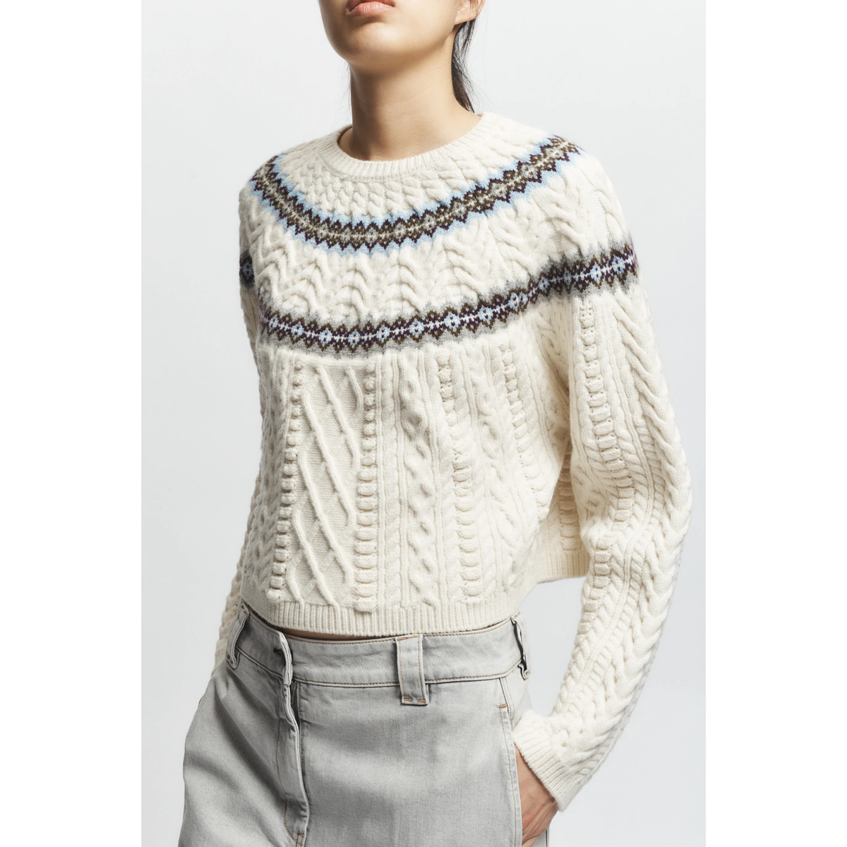 Ainsley Fair Isle Sweater - Ivory