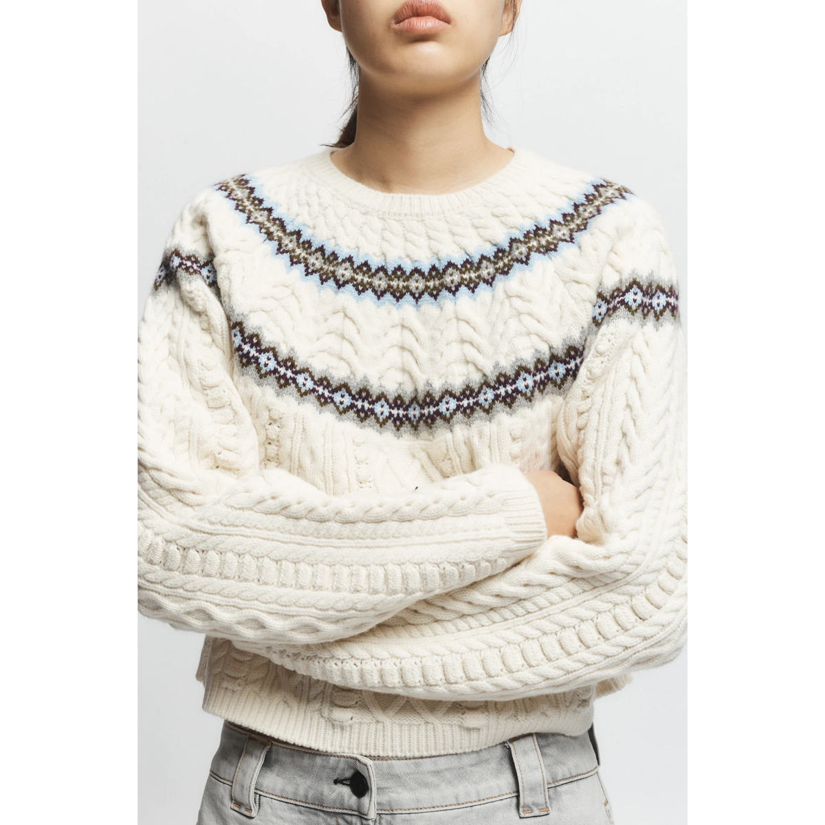 Ainsley Fair Isle Sweater - Ivory