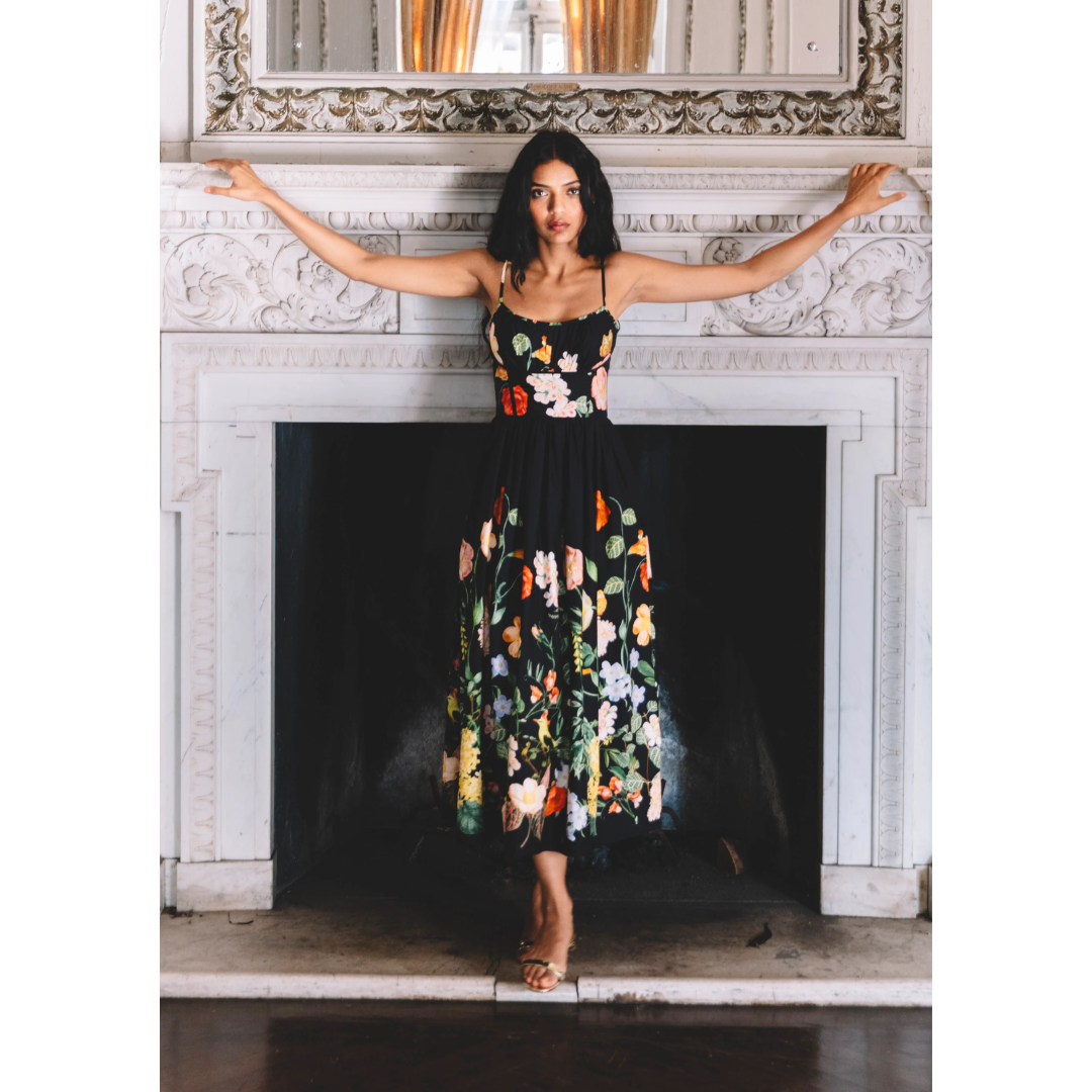 Alba Midi Dress - Nectar Black