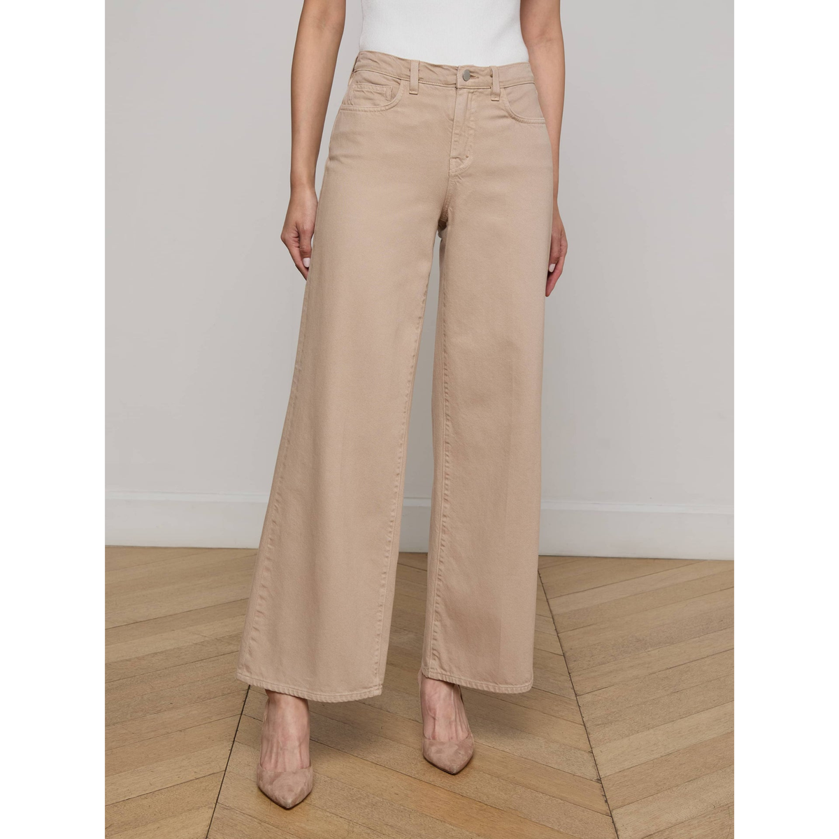 Alicent Wide-Leg Jean - Pale Khaki