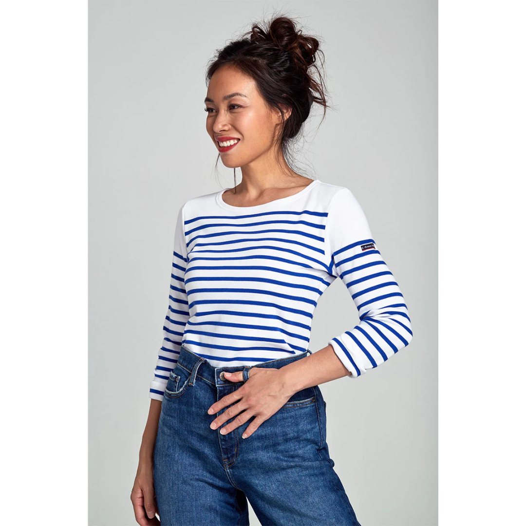 Amiral Thick Cotton Breton Shirt - Blanc/Etoile