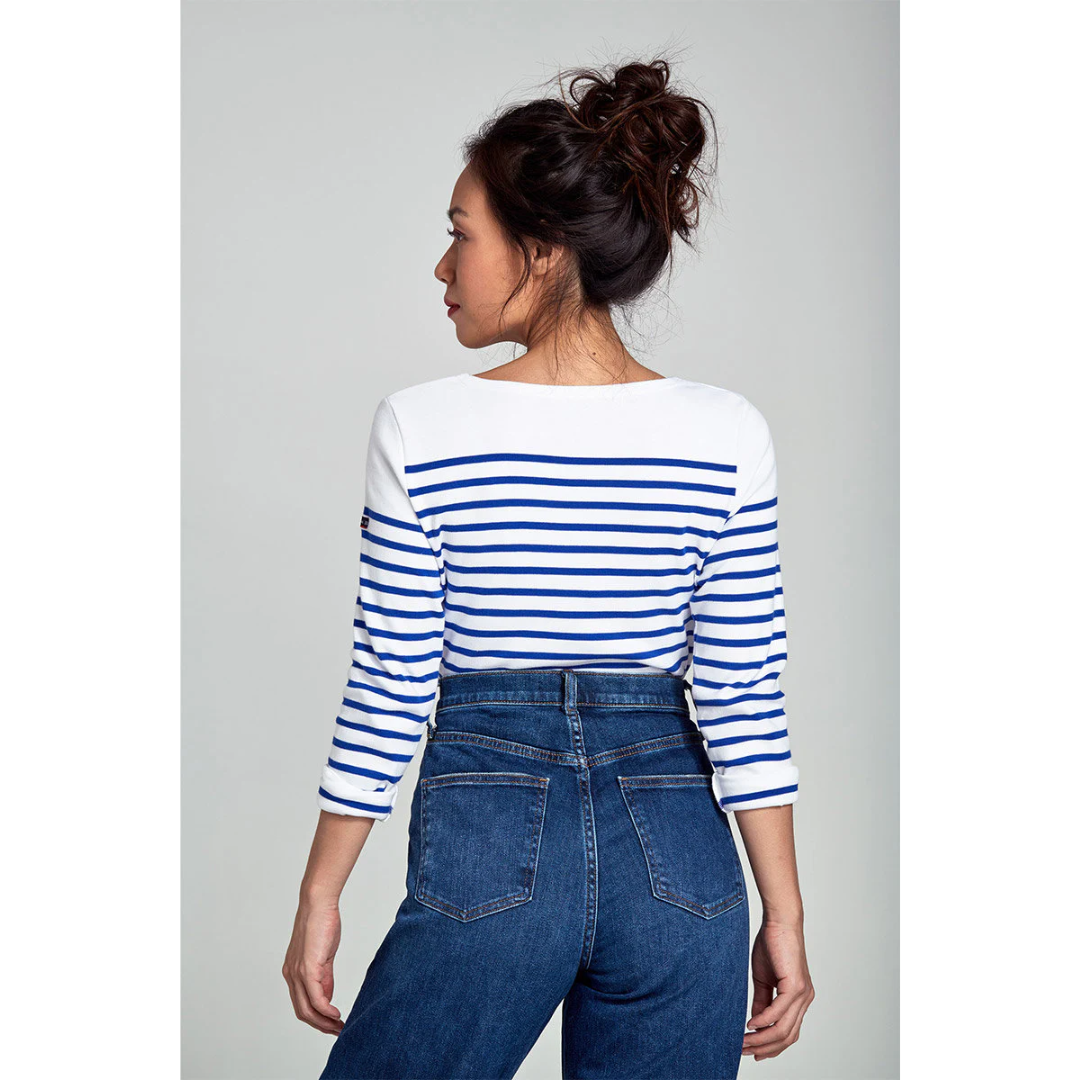 Amiral Thick Cotton Breton Shirt - Blanc/Etoile