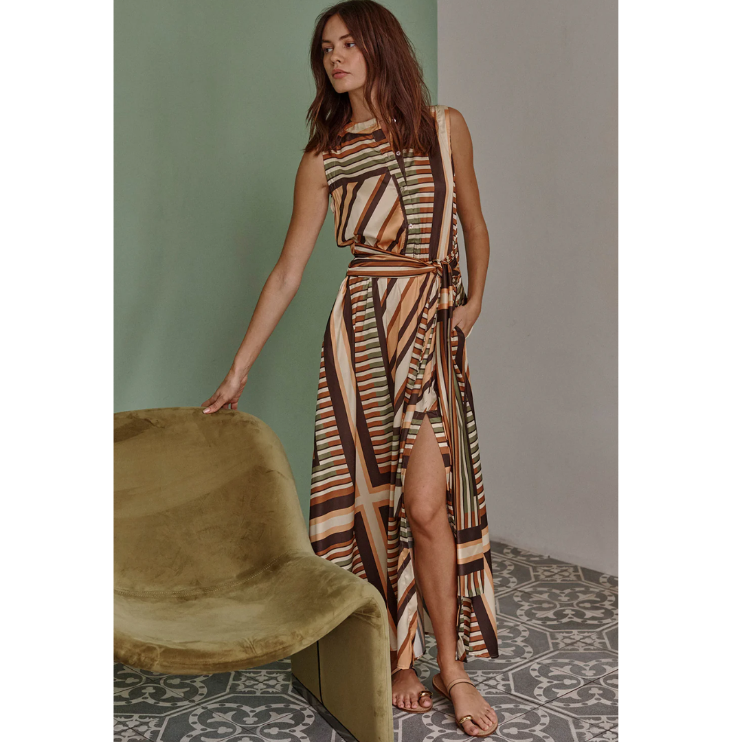 Anabella Dress - Geo Scarf