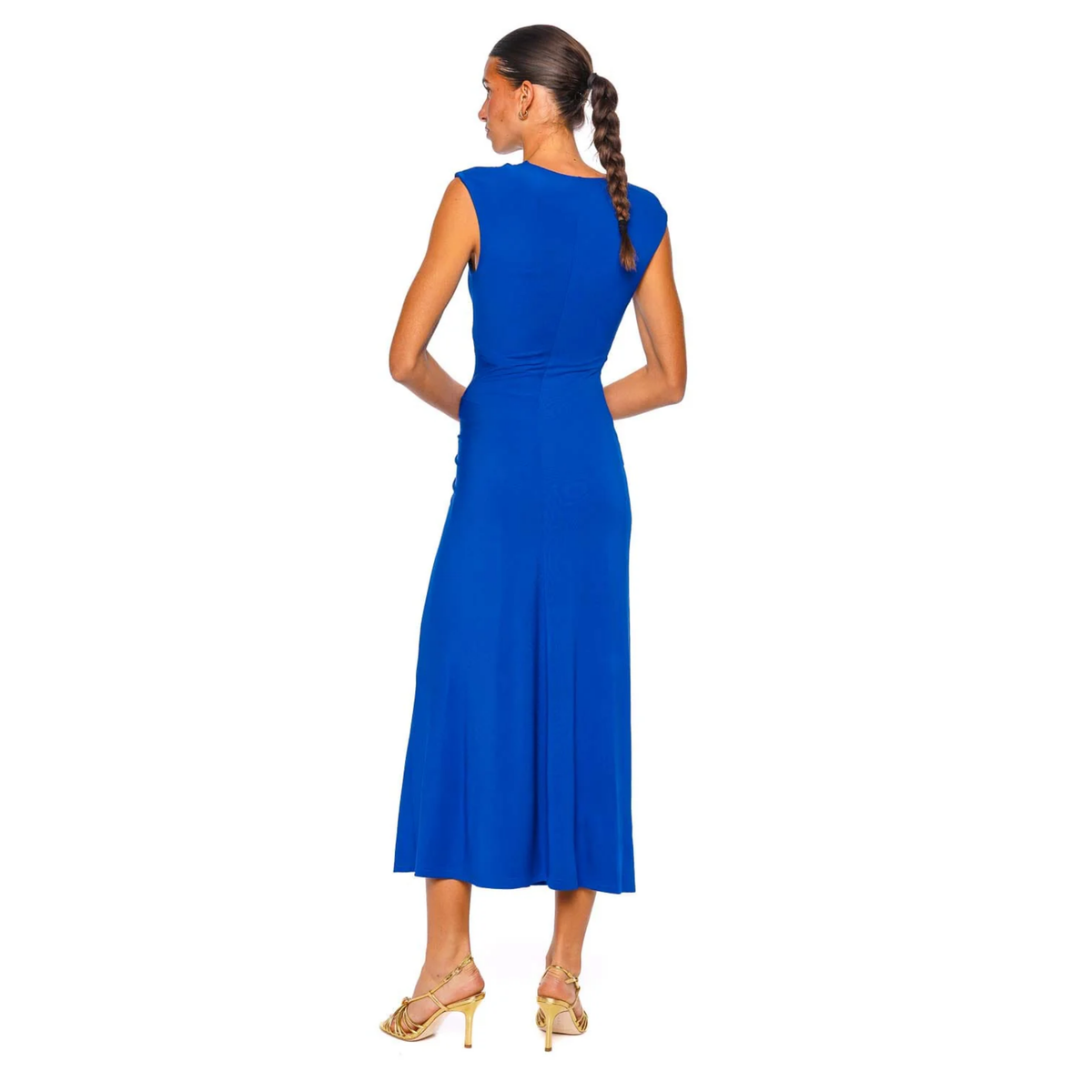 Acacia Drape Jersey Midi Dress - Royal Blue