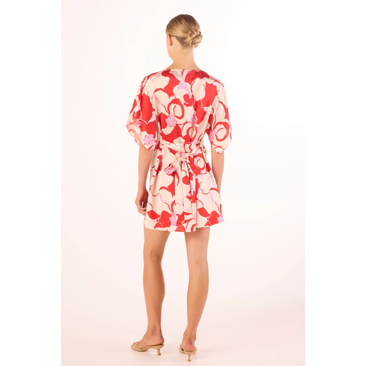 Aleka Dress - Abstract Orchid Satin