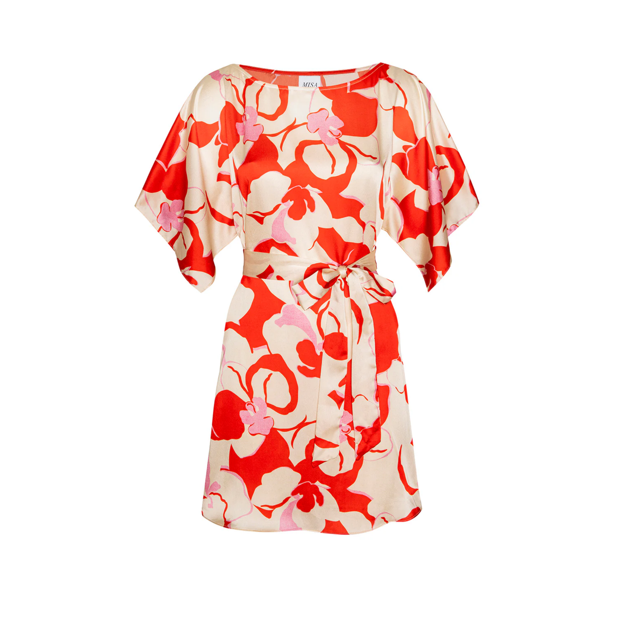 Aleka Dress - Abstract Orchid Satin