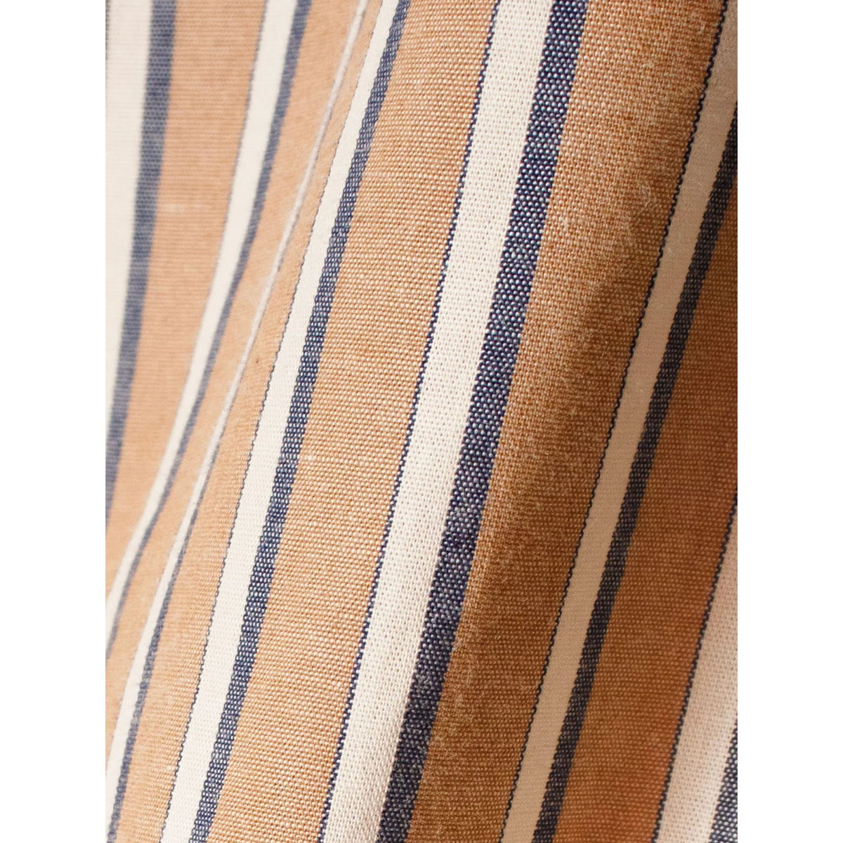 Close-up texture view of the tan, brown, and white vertical striped fabric on the Alto Pant.