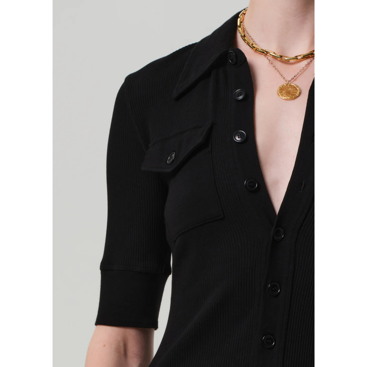 Amina Polo Dress - Black