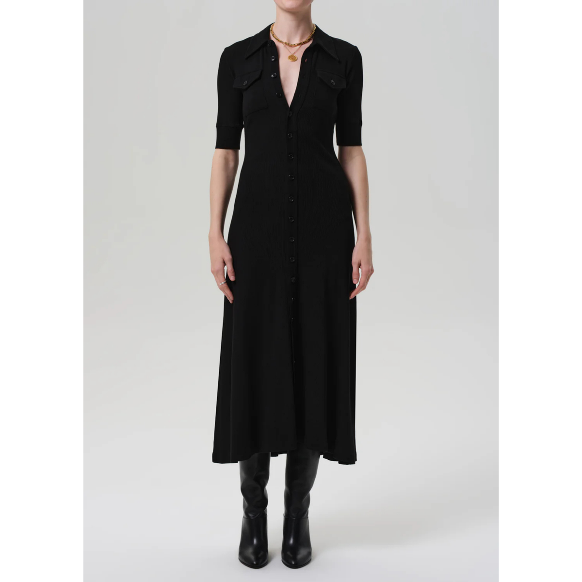 Amina Polo Dress - Black