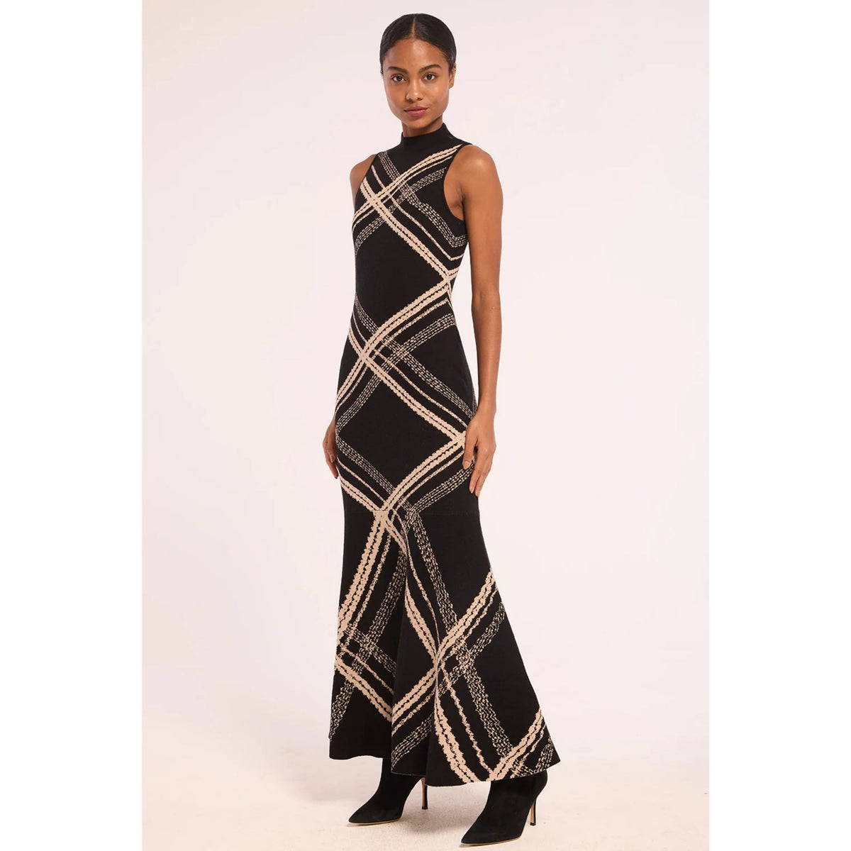 Anara Dress - Plaid Jacquard Knit
