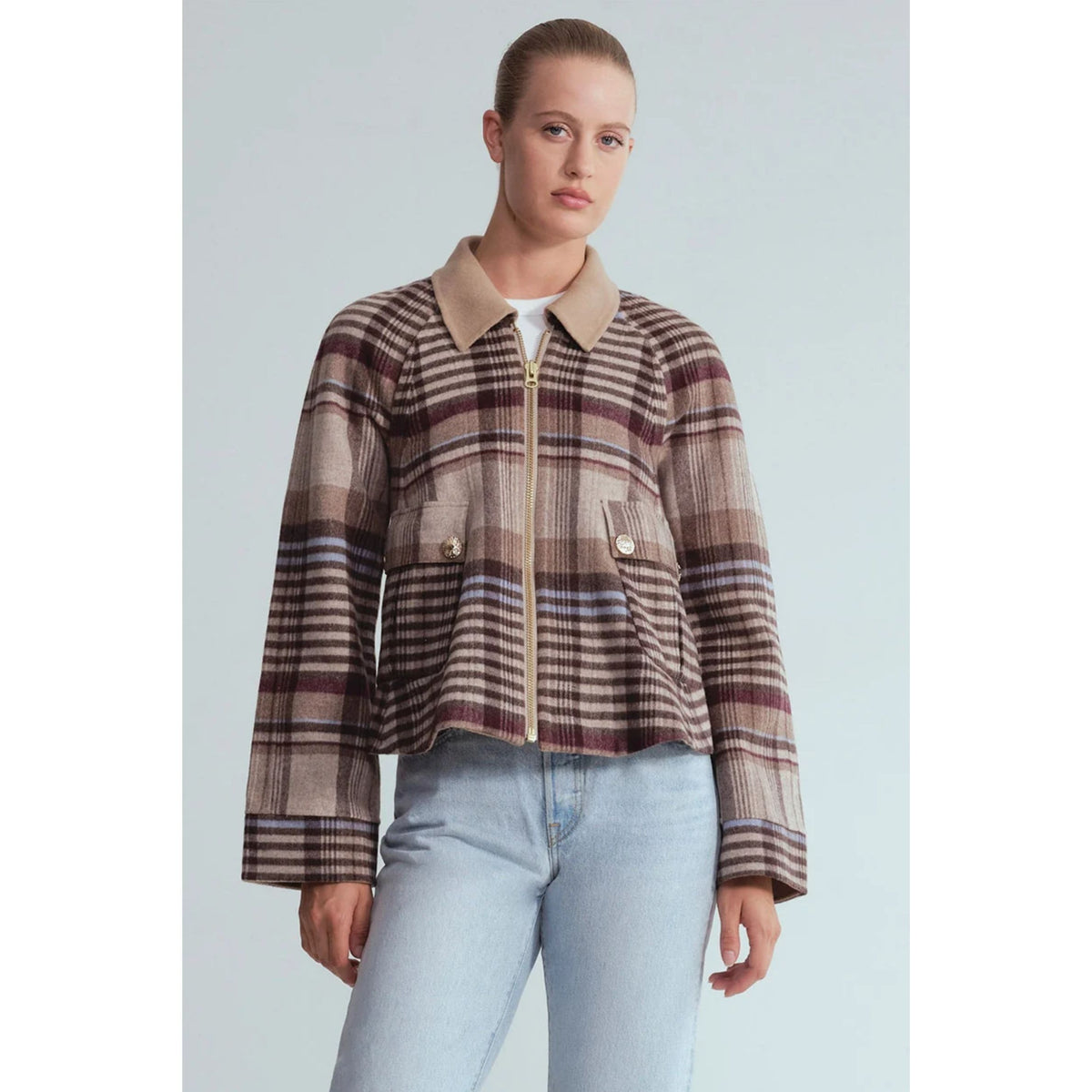 Andrew Jacket - Pima Plaid Tan